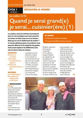Quand je serai grand(e), je serai...cuisinier
