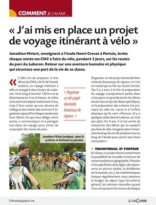 J'ai mis en place un projet de voyage itinérant à vélo