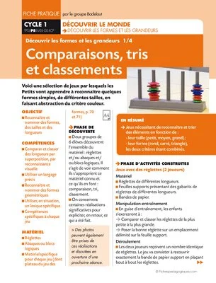 Comparaisons, tris et classements