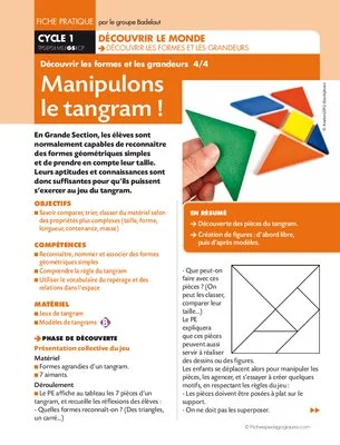 Manipulons le tangram !