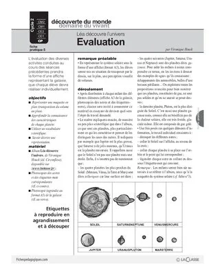 Léa découvre l'univers (5) : Evaluation