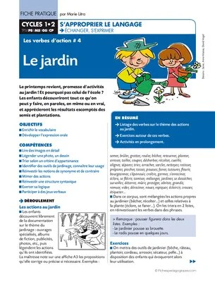 Les verbes d'action (4). Le jardin