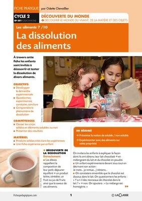La dissolution des aliments