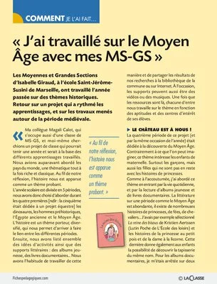 J'ai travaillé sur le Moyen Âge avec mes MS-GS