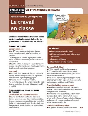 Le travail en classe