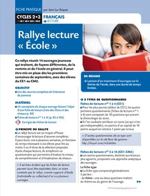 Rallye lecture « école »