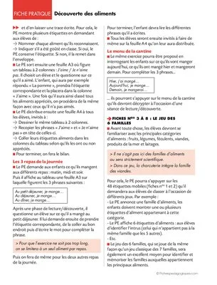 Découverte des aliments