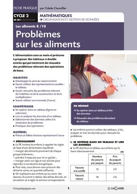 Problèmes sur les aliments