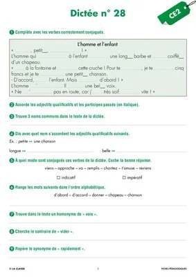 Une année de dictées CE2 juin