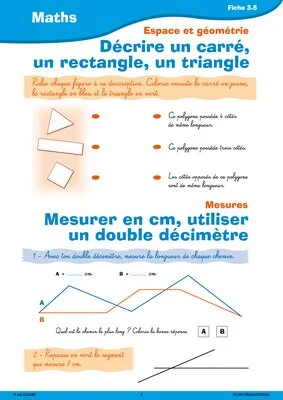 Passerelle CE1 CE2 géométrie et mesures