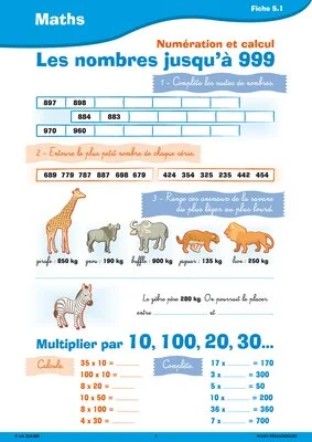 Passerelle CE1 CE2 numération calcul