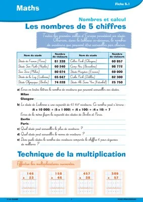 Passerelle CE2 CM1 numération et calcul