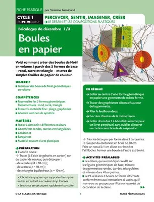 Boules de Noël en papier