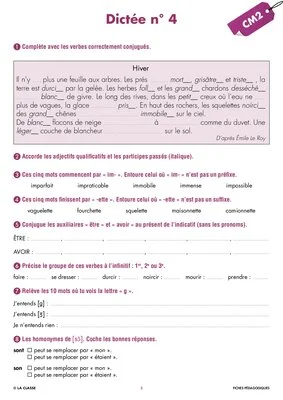 Une année de dictées CM2 octobre