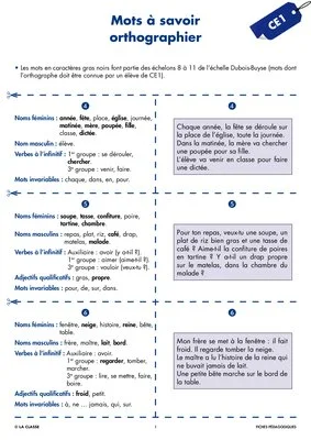 Une année de dictées CE1 octobre