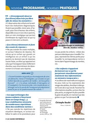Une école qui accueille et organise les apprentissages