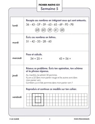 Fichier maths CE1