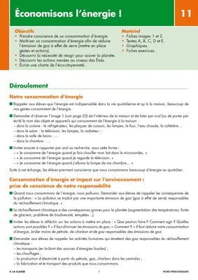 Les énergies (11) Economisons l'énergie !