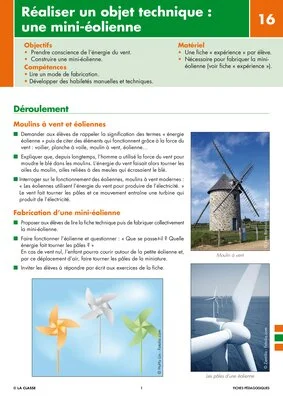 Les énergies (16) Réaliser un objet technique : une mini-éolienne