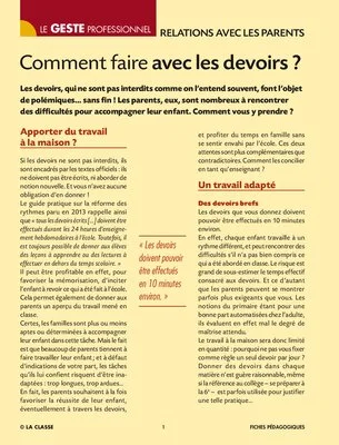 Comment faire avec les devoirs ?