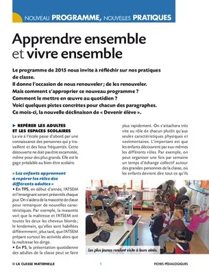 Apprendre ensemble et vivre ensemble