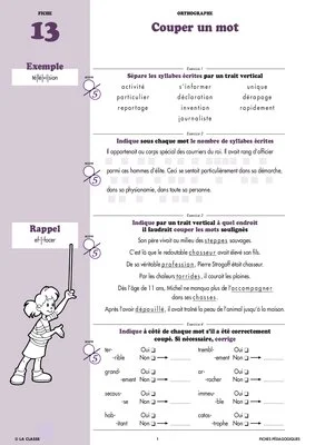 Français CM2 orthographe ~ Cahiers malins