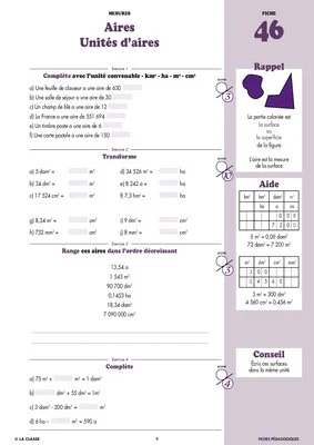 Maths CM2 mesures ~ Cahiers malins