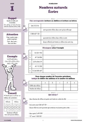 Maths CM2 numération ~ Cahiers malins