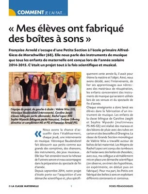 Mes élèves ont fabriqué des boîtes à sons