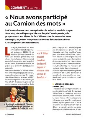 Nous avons participé au Camion des mots