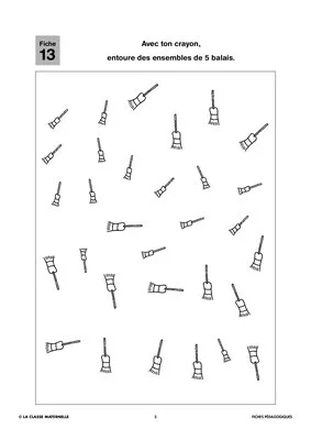 100 fiches de maths français GS. Les sorcières
