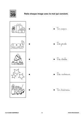 100 fiches de maths français GS. Noël