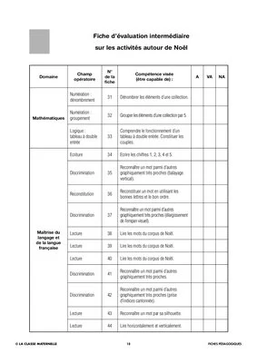 100 fiches de maths français GS. Noël