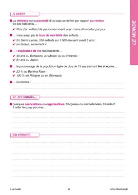 Géographie CM. Le monde ~ Docs en stock