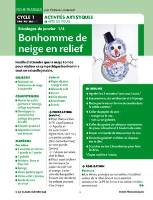 Bonhomme de neige en relief