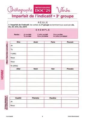 Orthographe CM. Les verbes ~ Docs en stock