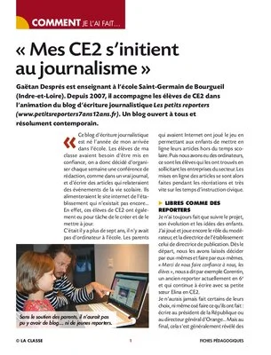 Mes CE2 s'initient au journalisme