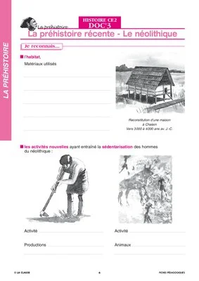 Histoire CE. Préhistoire ~ Docs en stock
