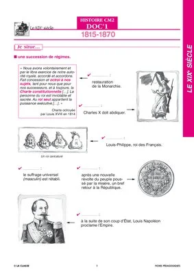 Histoire CM. Le XIXe siècle ~Docs en stock