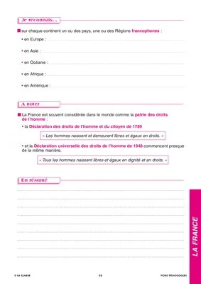 Géographie CM. La France ~ Docs en stock
