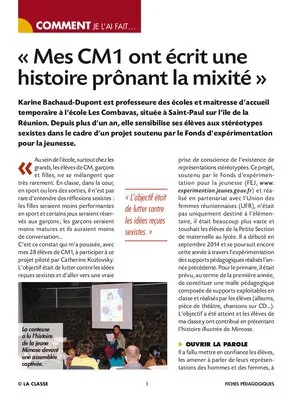 Mes CM1 ont écrit une histoire prônant la mixité