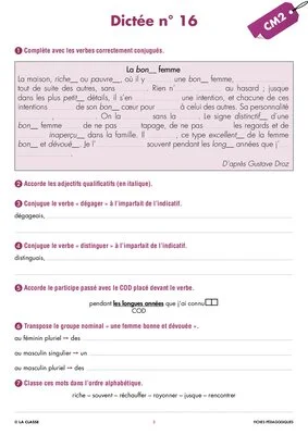 Une année de dictées CM2 février