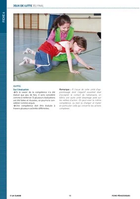 Jeux de lutte à l'école