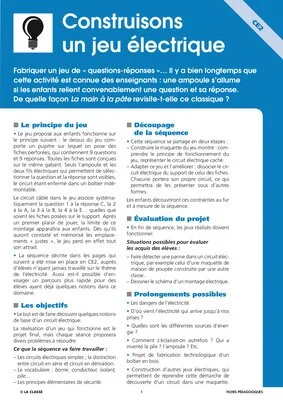 Construire un jeu éléctrique