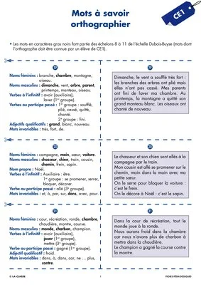 Une année de dictées CE1 mars