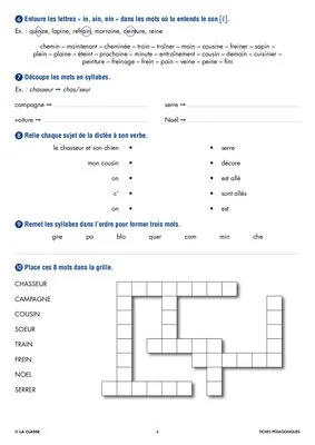 Une année de dictées CE1 mars