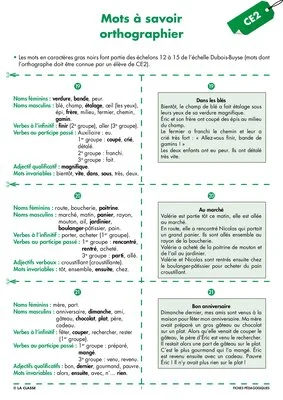 Une année de dictées CE2 mars