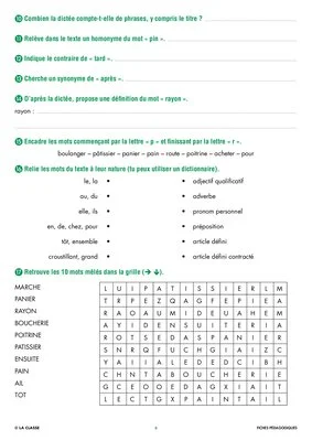 Une année de dictées CE2 mars