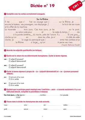 Une année de dictées CM1 mars