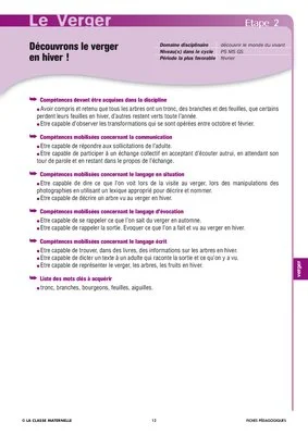 Le monde végétal : le verger
